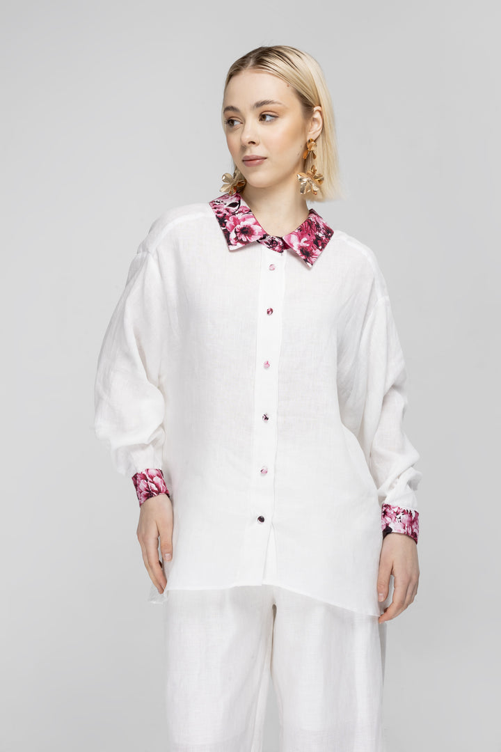 Floral linen shirt