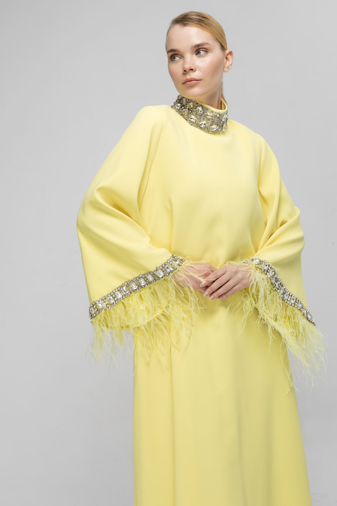 Studded Neck Abaya