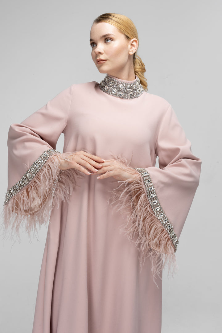 Studded Neck Abaya