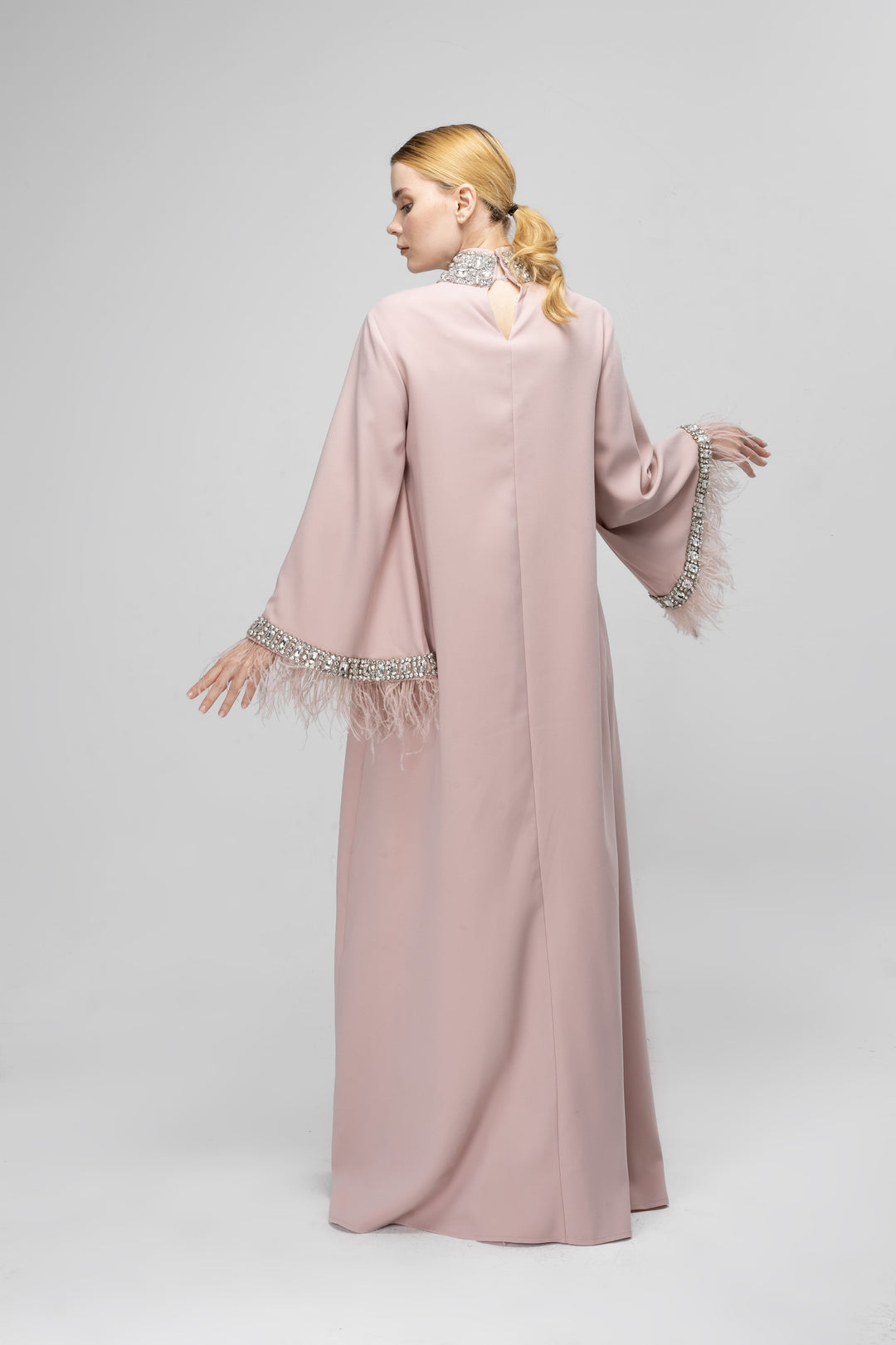 Studded Neck Abaya